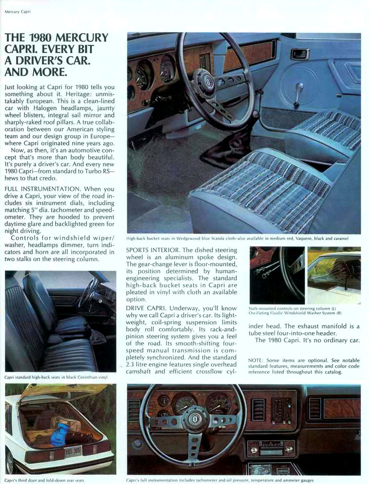 1980 Mercury Capri Brochure Page 7